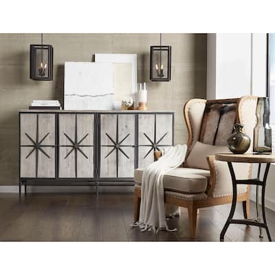 Billings Oak Upholstered Wing Chair, Natural