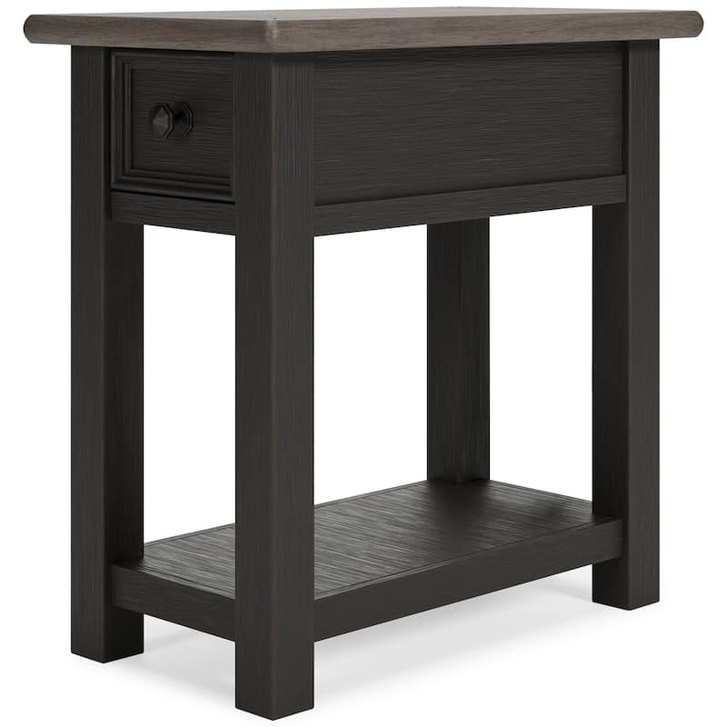 Signature Design by Ashley  Tyler Creek Dark Gray/Brown Chair Side End Table - 24"W x 14"D x 24"H