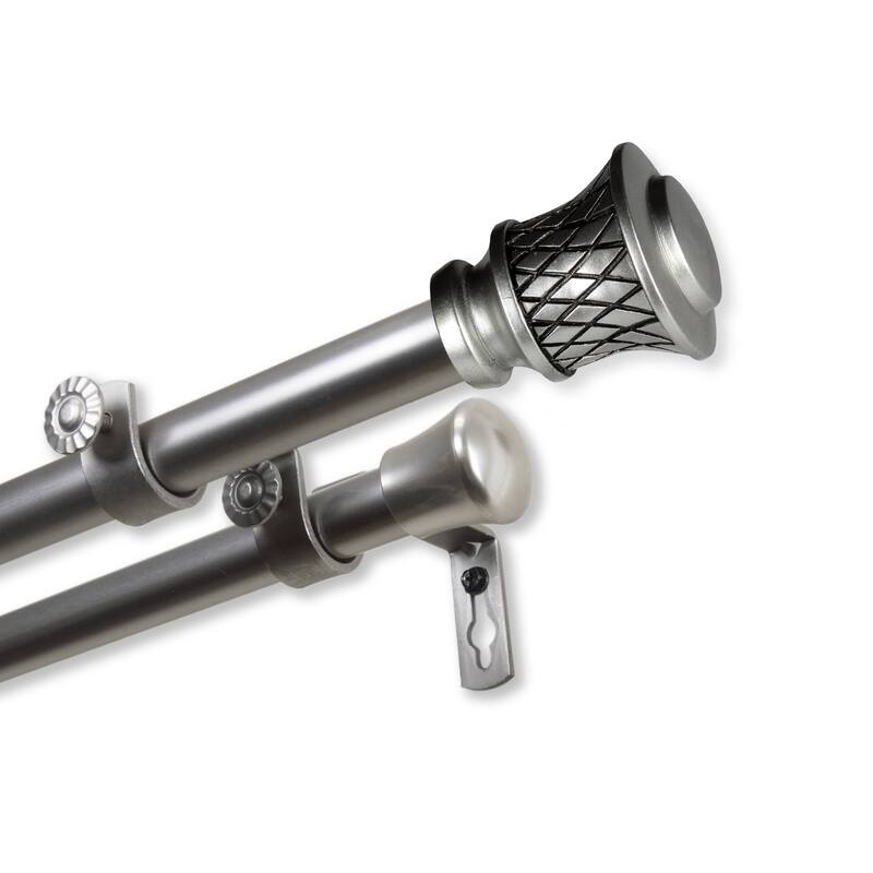 InStyleDesign Simona Adjustable Double Curtain Rod 13/16 inch dia.