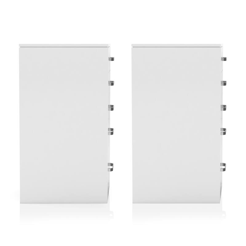 Roseanne Glam White 5-Drawer Wood Makeup Vanity Dresser (Set of 2) by Furniture of America