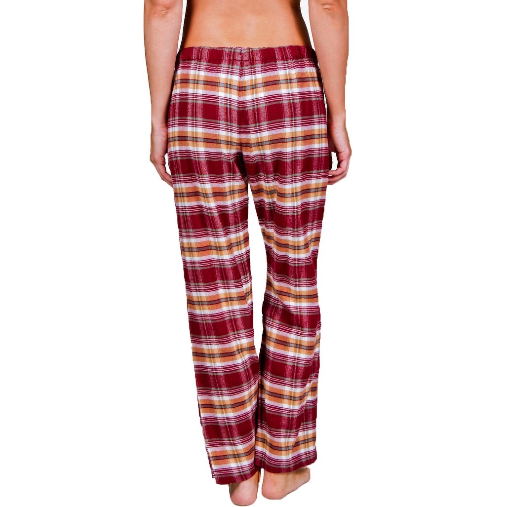 womens red plaid pajama pants