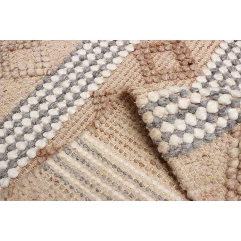 ECARPETGALLERY Braid weave Sienna Tan Wool Rug - 5'1 x 7'7