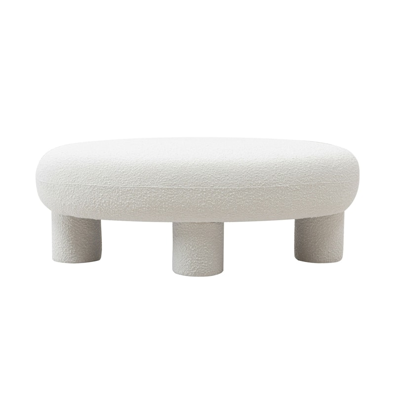 Modrest Gaynes Modern Off-White Fabric Bench
