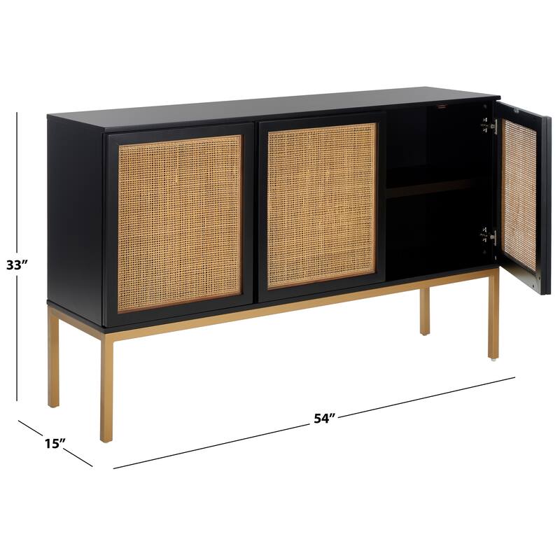 SAFAVIEH Tabetha 2-Shelf Rattan Sideboard - 54 In. W x 15 In. D x 33 In. H - 54Wx15Dx33H