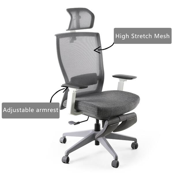 Ergonomic Reclining Mesh Office Chair With Headrest And Footrest Overstock 30983267