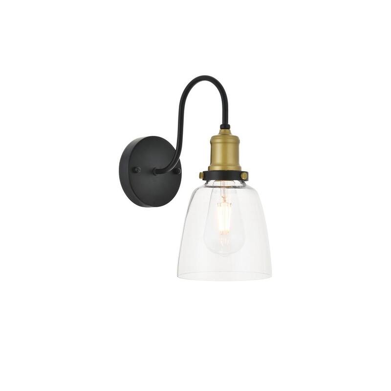 Rose 1 light brass and black Wall Sconce