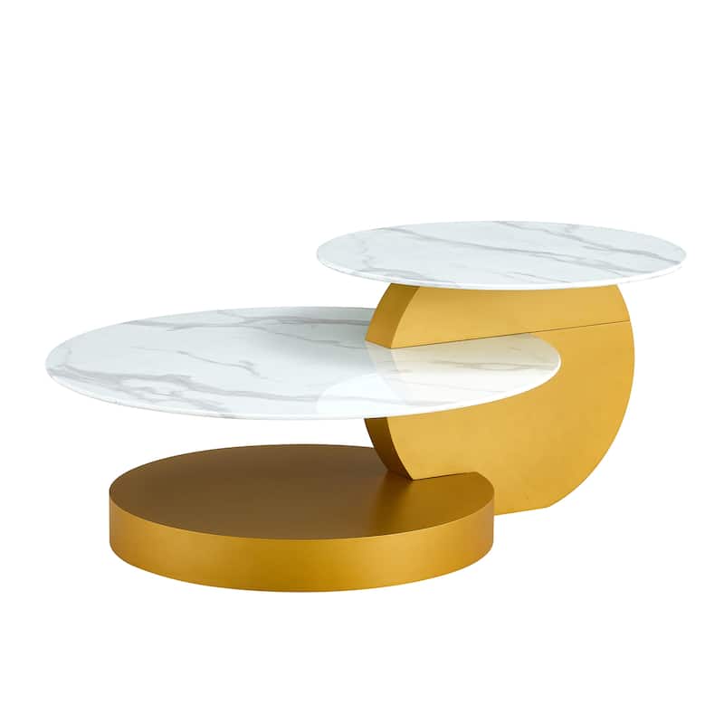 Modern and Practical Double-layer Round Coffee Table Sofa Side Table