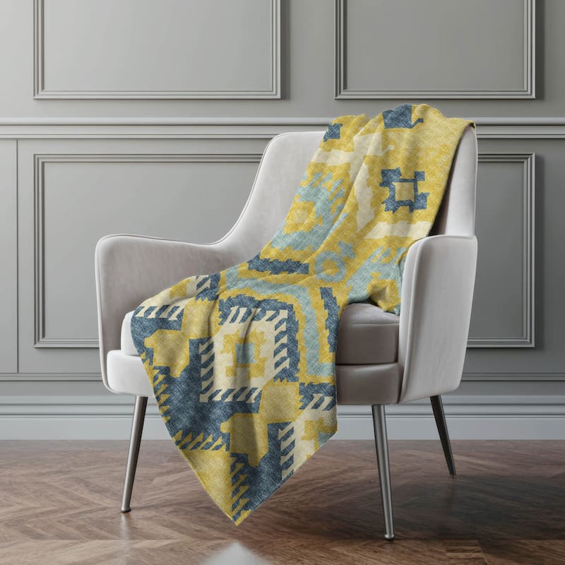 Premium Machine Washable ASB108 Sherpa Boho Global Throw Blanket