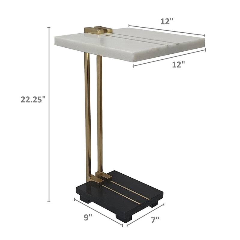 GDFStudio - Luxe C-Shaped Side Table - Chic, Functional, and Stylish Accent Piece - 22.8"