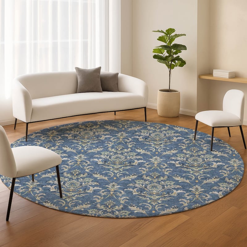 Machine Washable Indoor/ Outdoor Traditional Marrakesh Chantille Rug