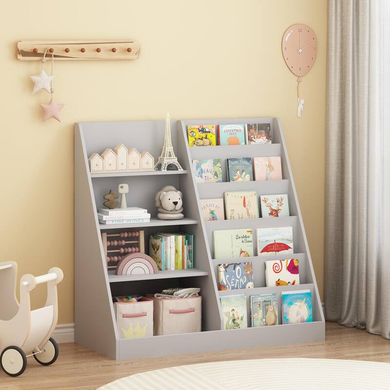 Kids Bookshelf and Toy Storage Organizer