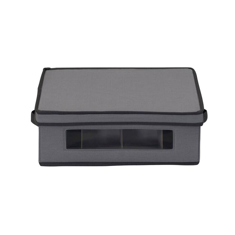 Household Essentials China Cup Chest with 12 Storage Compartments - 13.3"L x 15.5"W x 5.5"H