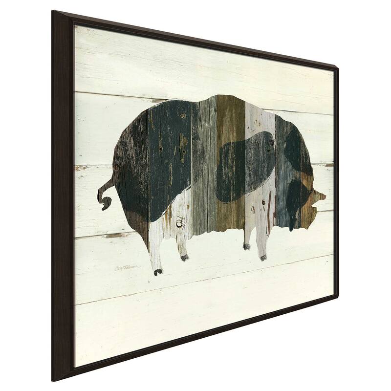 "Woodgrain Pig" by Carol Robinson Print on Floating Canvas