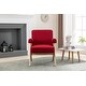 preview thumbnail 8 of 13, Fabric Leisure Chair with Solid Wood Armrest and Feet