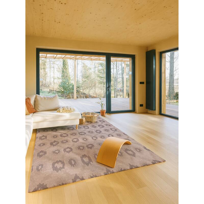 ECARPETGALLERY Hand-knotted Looma Grey Wool Rug - 7'8 x 10'1