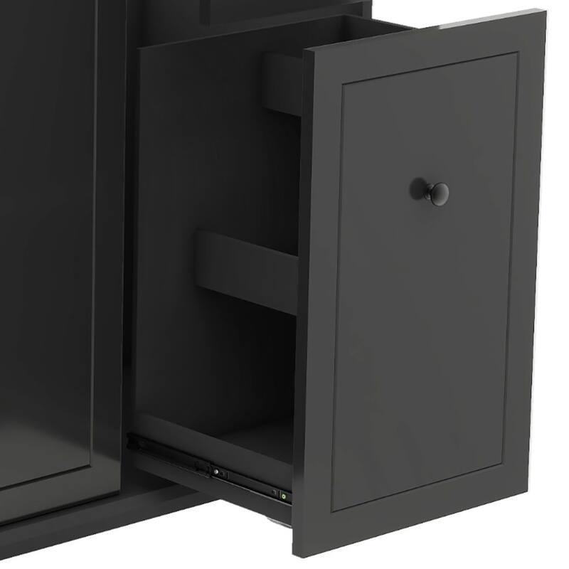 Modern Stylish Wooden Storage Kitchen Island Cart with a Drop Leaf