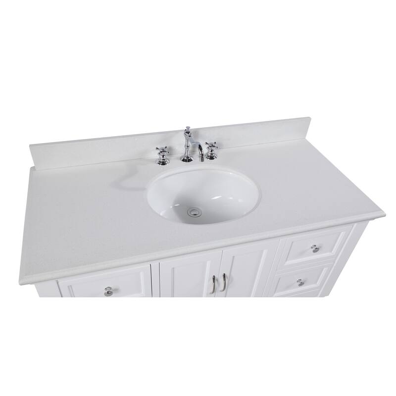 KitchenBathCollection Beverly 48" Bathroom Vanity with Quartz Top