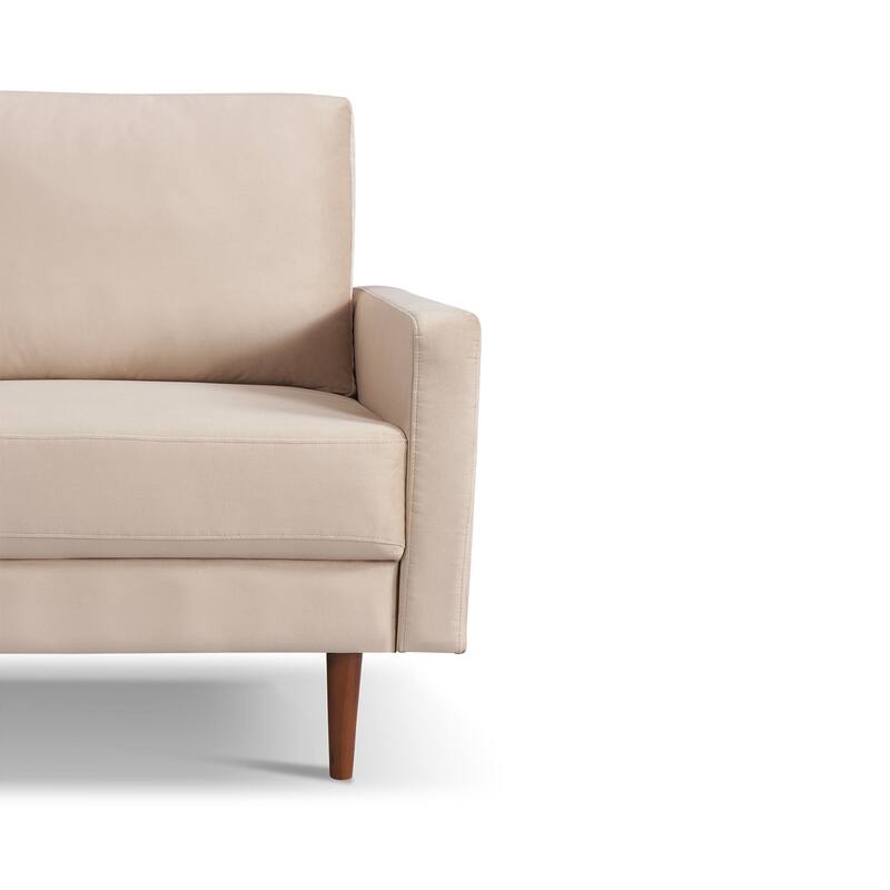 57 Inch Wide Upholstered Loveseat with Square Arms - N/A
