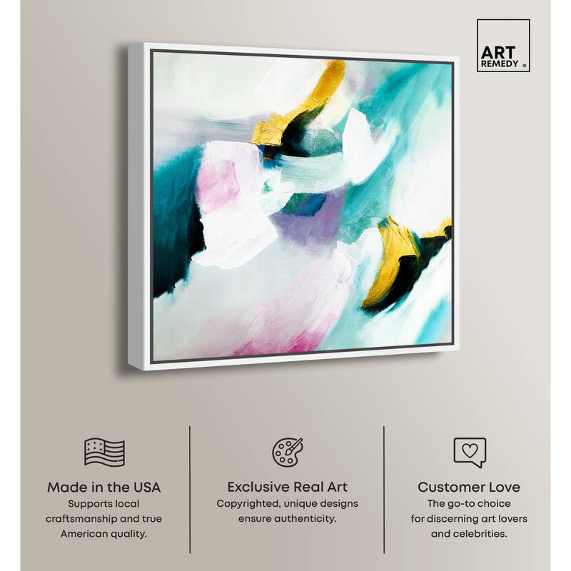 Art Remedy Still Violas Ii Framed Blue Abstract 1 Piece Canvas Wall Art