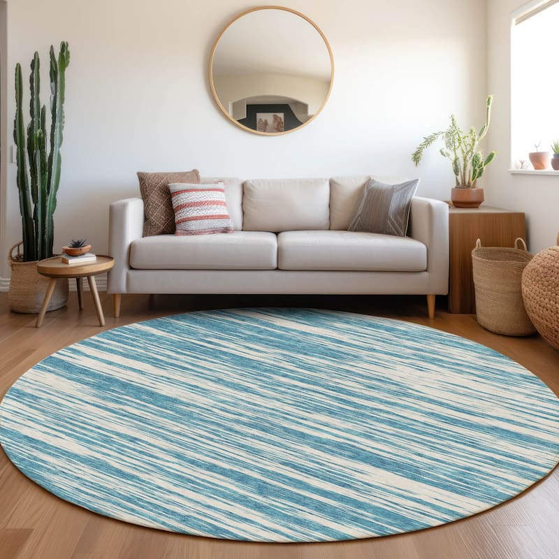 Premium Washable Super Soft Casual Ombre Mayfield Rug - Teal - 8' x 8'