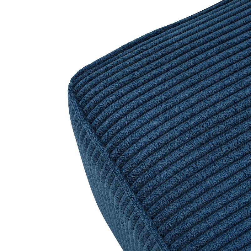 Upholstered Square Ottoman - Navy Blue Modern Home Accent