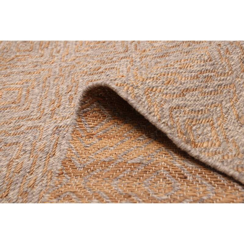 ECARPETGALLERY Flat-Weave Palas Denizli Light Grey, Tan Kilim - 5'4 x 7'4