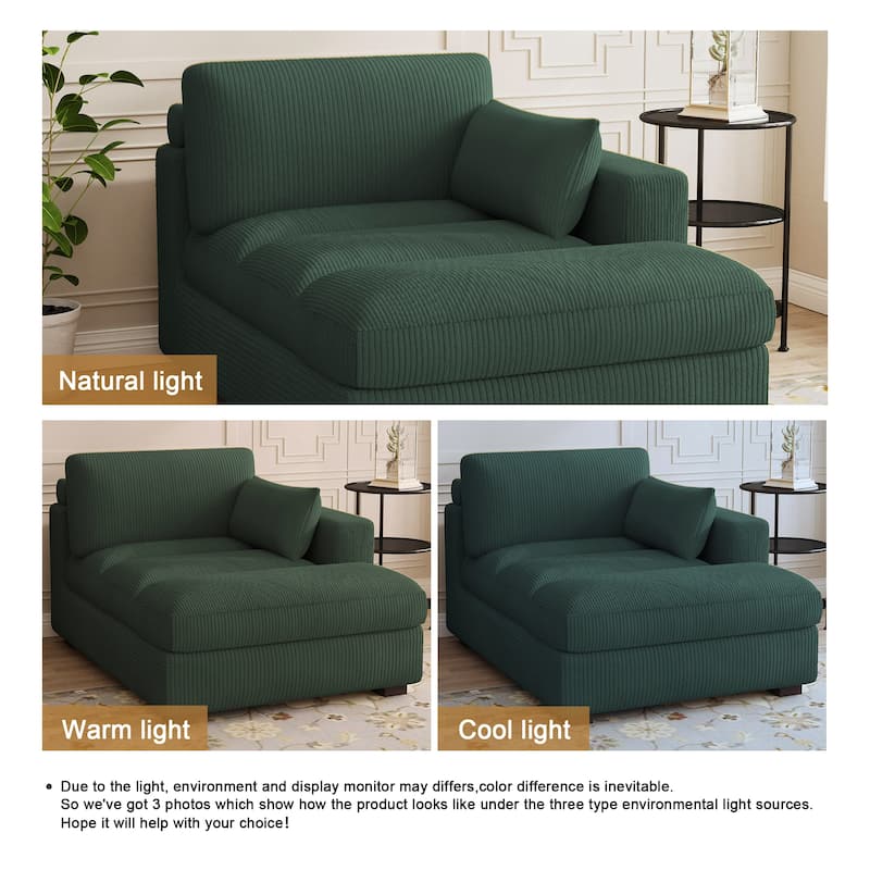 Modern Corduroy L-Shaped Sofa Chaise Lounge Couch