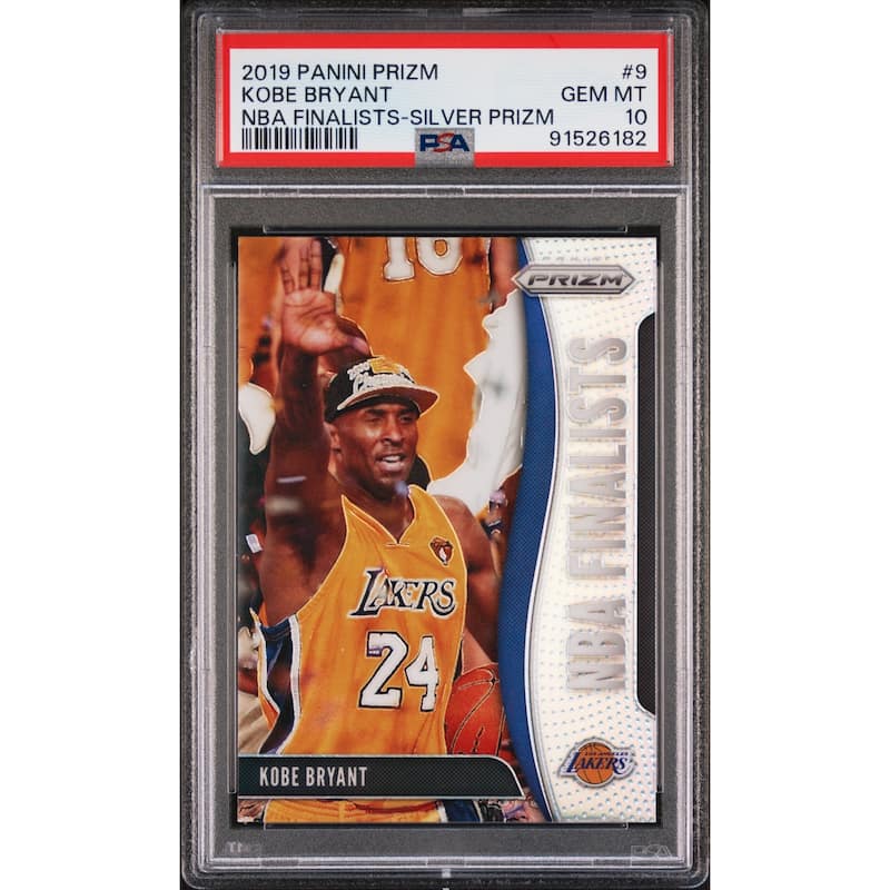 Kobe Bryant 2019 Panini Silver Prizm NBA Finalist Card #9 Graded PSA 10 - 8'6" x 11'6"