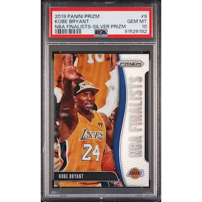 Kobe Bryant 2019 Panini Silver Prizm NBA Finalist Card #9 Graded PSA 10 - 8'6" x 11'6"
