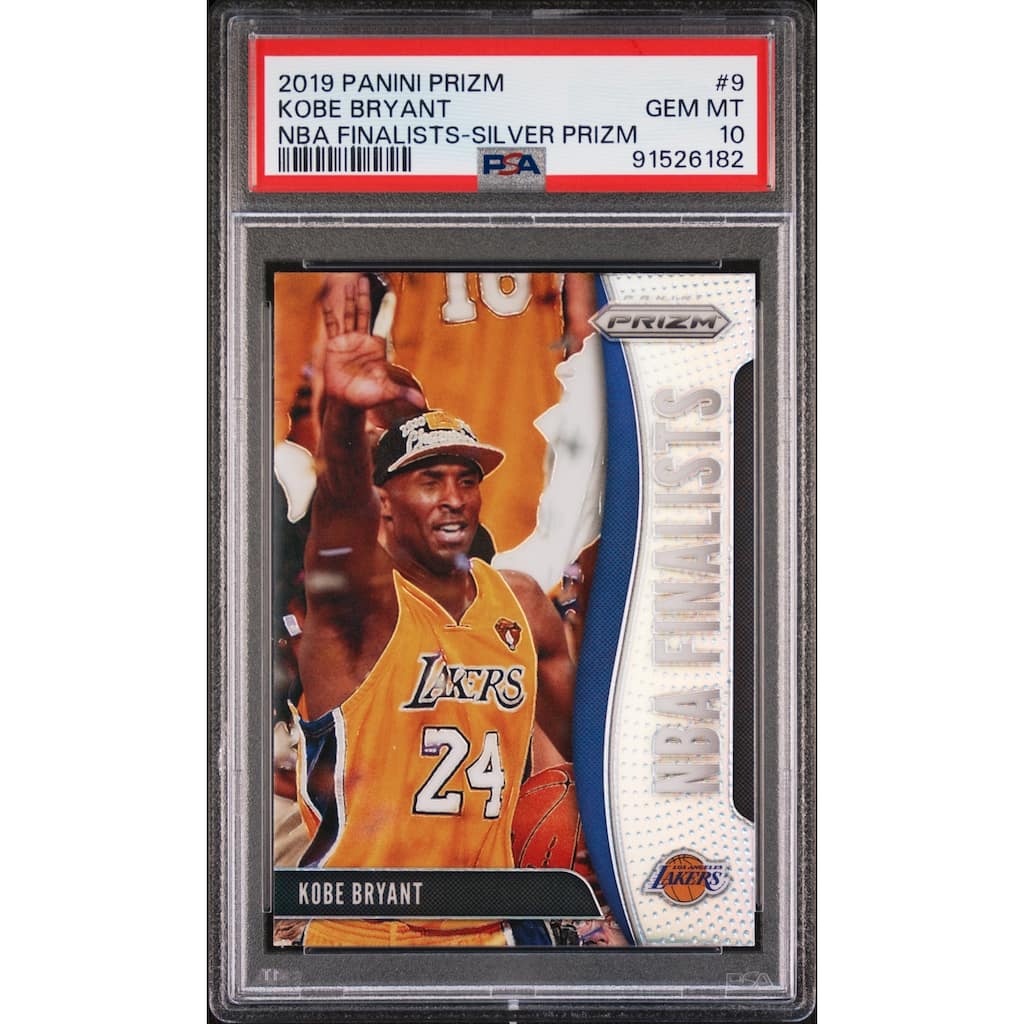 Kobe Bryant 2019 Panini Silver Prizm NBA Finalist Card #9 Graded PSA 10 - 8'6" x 11'6"