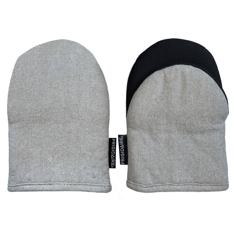 Grey Heat Resistant Thick Soft Quilted Lining Kitchen Mini Oven Glove Mitts - 1 Pair