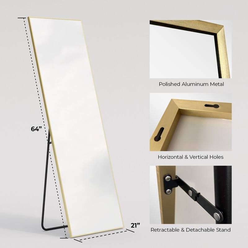 Aluminum Metal Frame Full-Length Floor Mirror