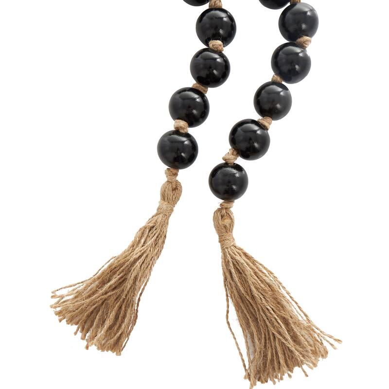 Glass Handmade Round Beaded Garland with Tassel with Knotted Brown Jute - Roche River Decor