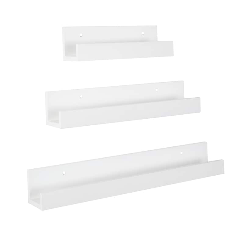 Levie 24 inch 2-Pack Wood Wall Picture Frame Holder Ledge