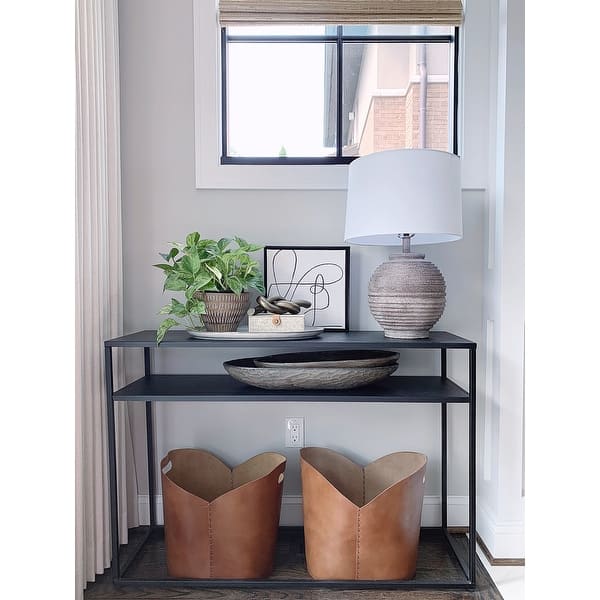 slide 2 of 9, SAFAVIEH Lighting Pendri 24-inch LED Table Lamp - 15" W x 15" L x 24" H Brown