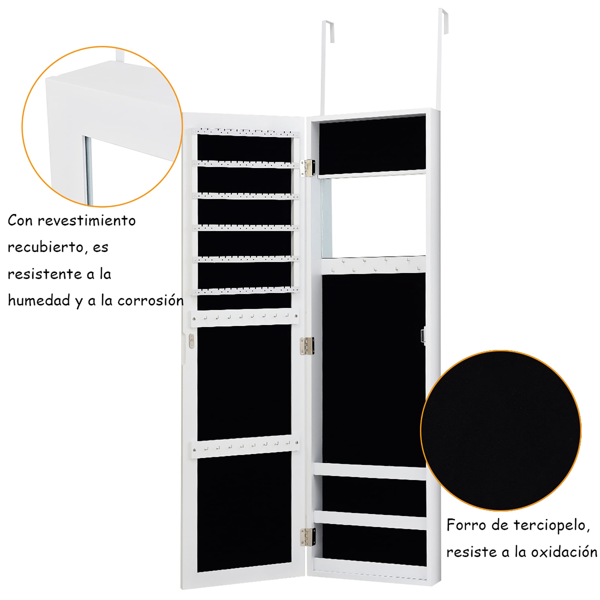 Wall Door Mounted Jewelry Organizer with Mirror On Sale Bed Bath   Beyond 31672699