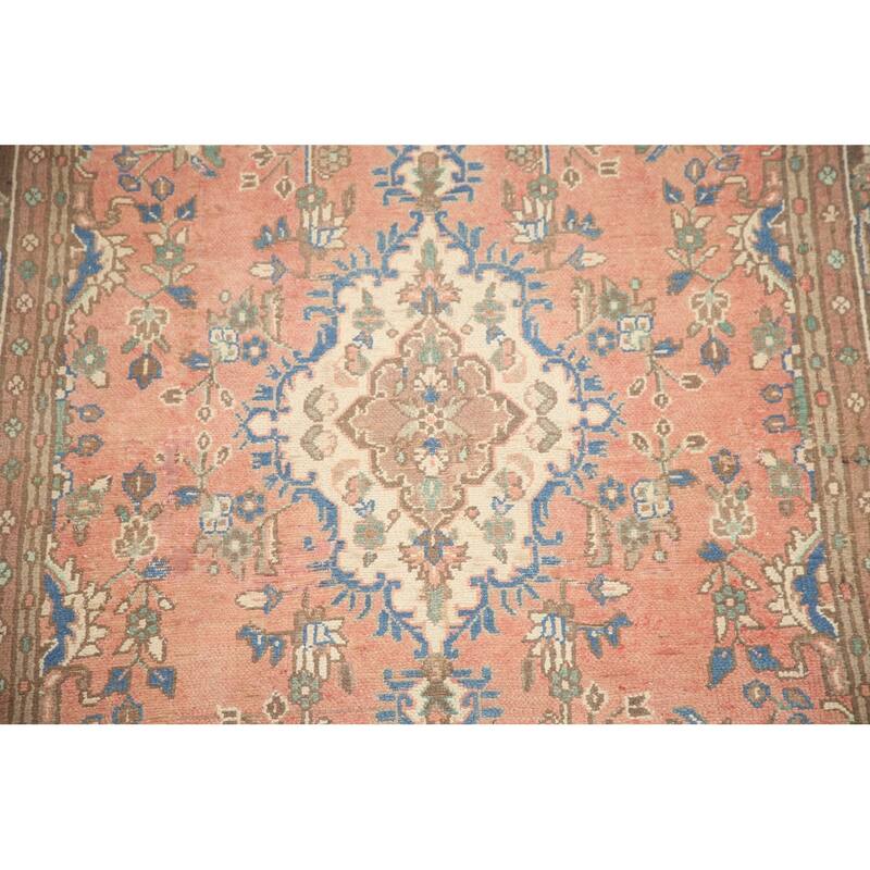 Hand Knotted Oriental 100% Wool Carpet Traditional Floral Pink Hamedan Area Rug - 8' 8'' X 5' 6''