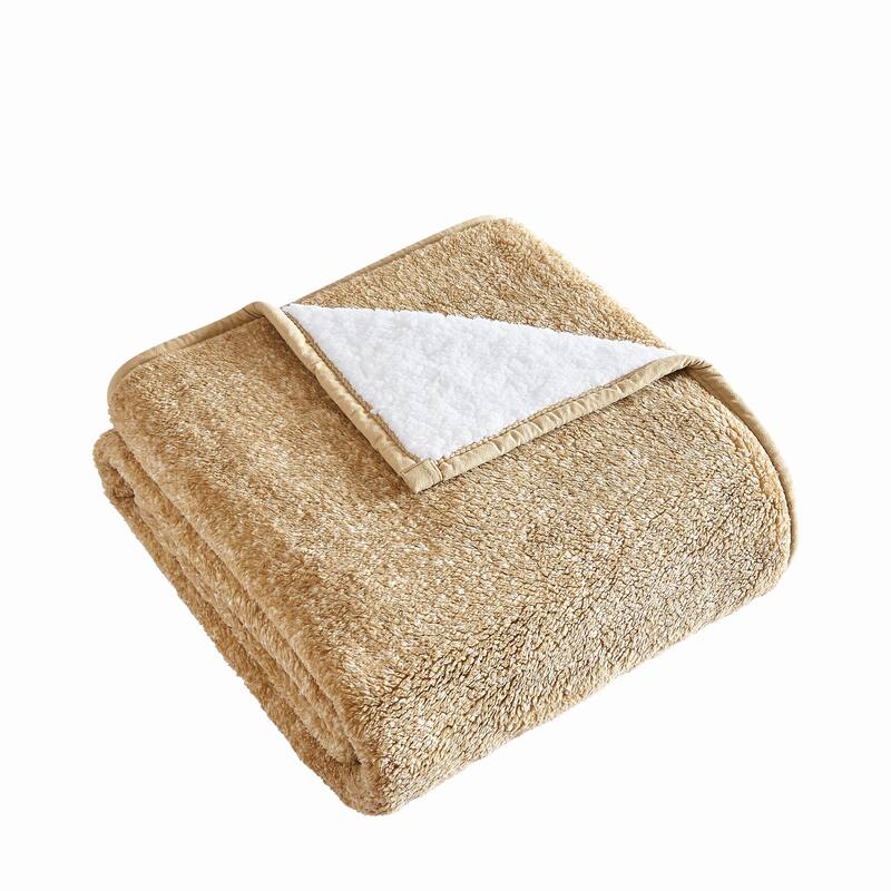 Brooklyn Loom Heathered Sherpa Blanket and Throw