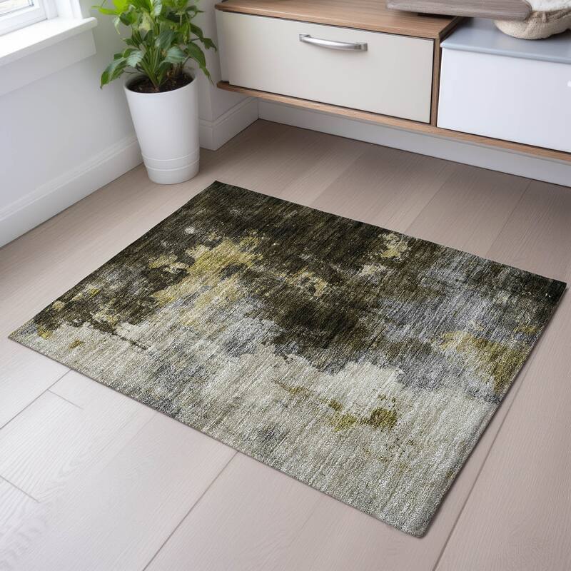 Premium Washable Super Soft Modern Chic Mayfield Rug - Brown - 1'8" x 2'6"