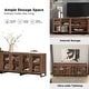 preview thumbnail 38 of 62, WAMPAT Multifunctional Sideboard Buffet Cabinets with Glass Doors, Modern Sideboard with Adjustable Shelf, Coffee Bar Cabinet