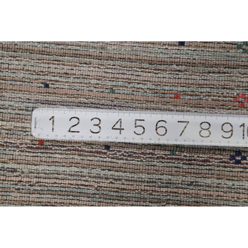 Striped Gabbeh Indian Area Rug Handmade Tribal Wool Carpet - 9'0"x 11'6"