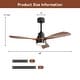 preview thumbnail 96 of 97, Sofucor 48/52 Inch Wood Ceiling Fan with Light and Remote/Smart App Voice Control, Dimmable Lights Included