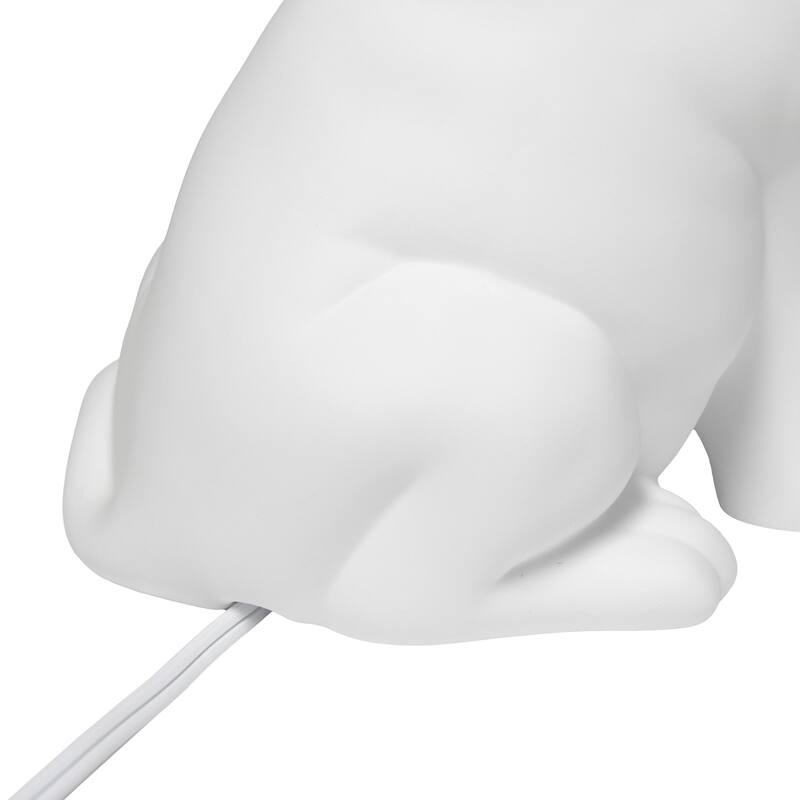 Canine Dog Porcelain Table Lamp - 10.5" - White