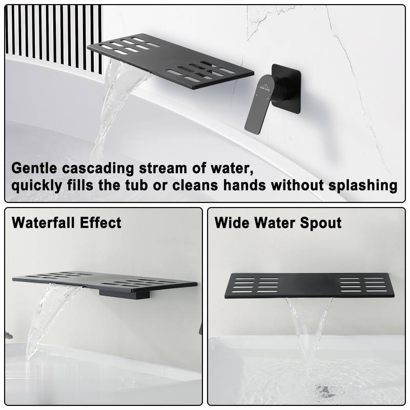 Waterfall Faucet 1-Handle Wall Mount Lavatory Faucet Mixer Tap