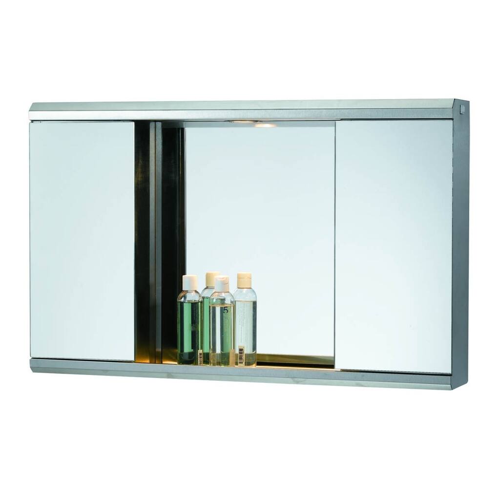 Medicine Cabinet LED Lit Brushed Stainless Steel 31.5" W Renovators Supply