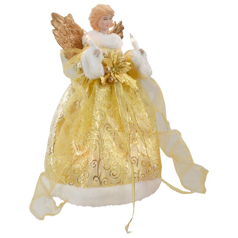 12" Lighted Angel with Wings Christmas Tree Topper - Clear Lights