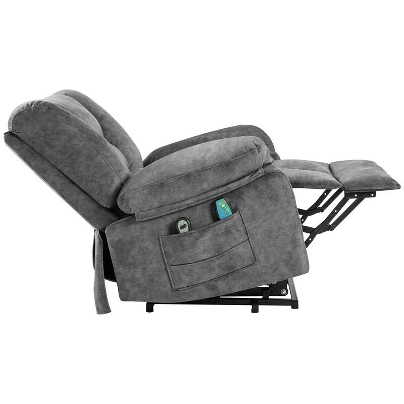 41.33''Wide Heavy Duty Power Lift Recliner - Soft Velvet with Message,Heat and Lift Assist