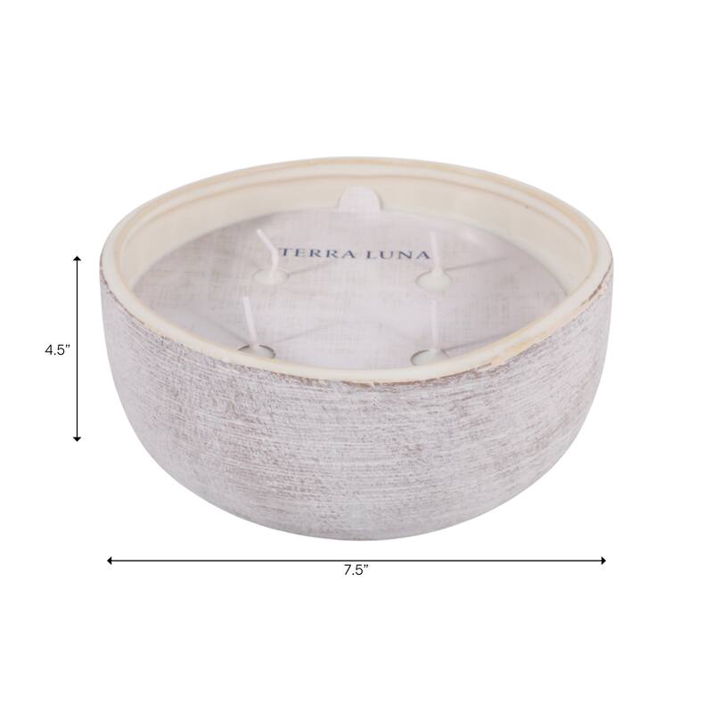 Decorative Textured Ceramic Magnolia and Lily Scented Candle