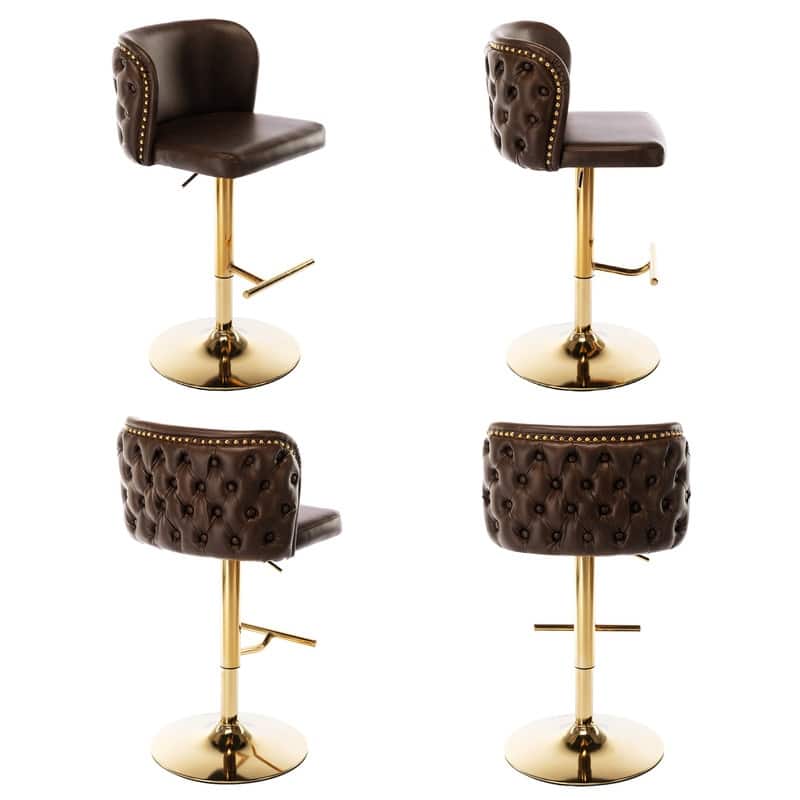 Upholstered Swivel Counter Bar Stools Set of 4