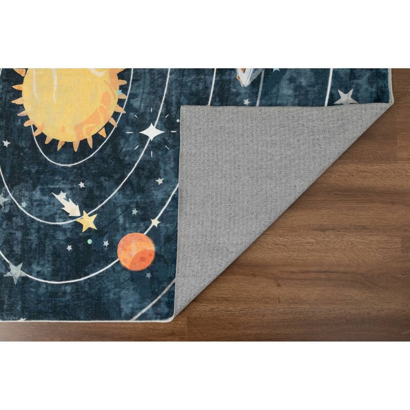 Kids Collection Interstellar Adventure Space Themed Area Rug